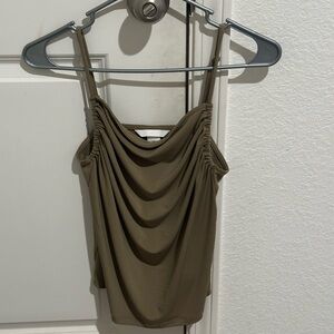 H&M Olive Green Draped Camisole